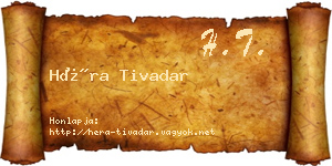 Héra Tivadar névjegykártya